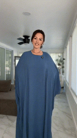Ultra-Soft, Loose-Fitting, Flowing Batwing Sleeve Robe Dress