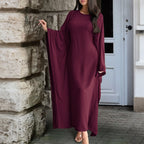 Ultra-Soft, Loose-Fitting, Flowing Batwing Sleeve Robe Dress