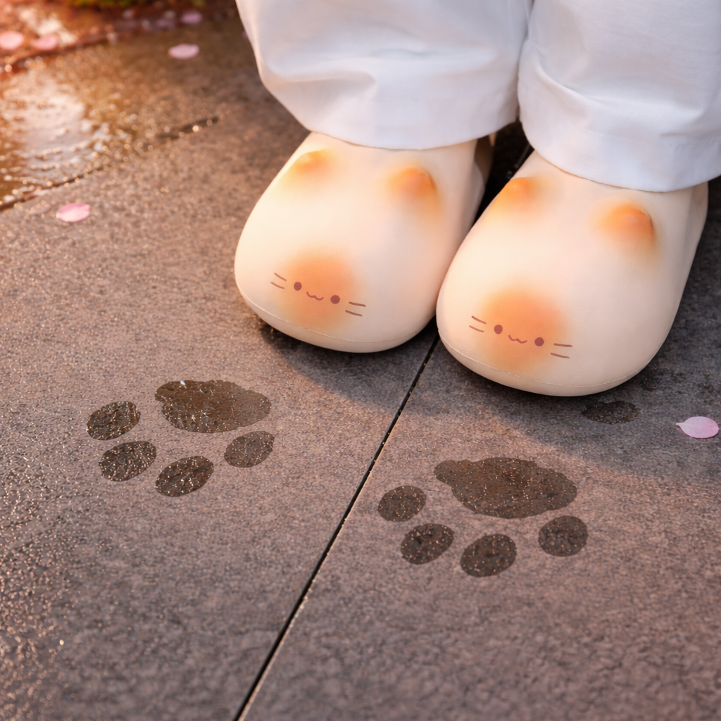 Cat Paw Print Slippers
